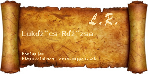 Lukács Rózsa névjegykártya