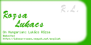 rozsa lukacs business card