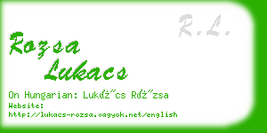 rozsa lukacs business card